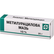 Метилурацилова (Метилурацил) мазь 10% 25 г — фото упаковки, купити в Україні class=